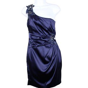 Jodi Kristopher Navy one strap formal party Dress size 3 Juniors